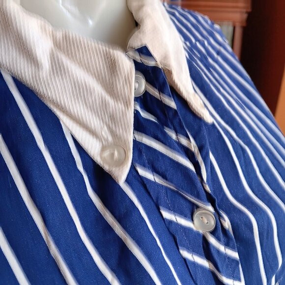 11 Juniors True Vintage Shirt Dress 1960's Striped Mod Garage Band Button-Down - Picture 6 of 12